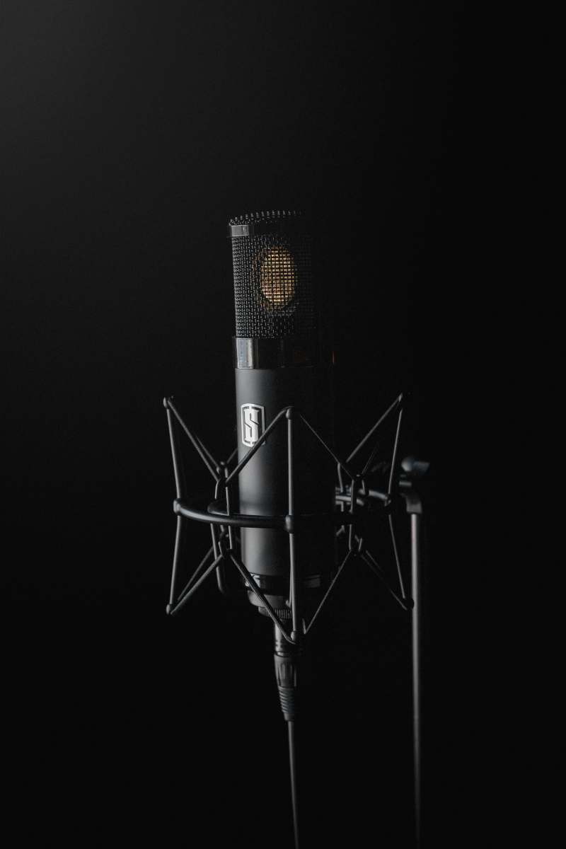 black black condenser microphone on black background norway norway image